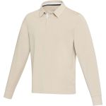 Clyde unisex organic rugby polo sweatshirt, Oatmeal (3823707)