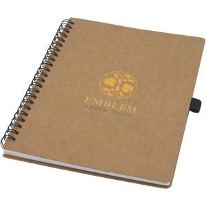 Cobble A5 wire-o recycled cardboard notebook with stone paper, Natural (Notebooks)