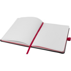 Colour-edge A5 hard cover notebook, solid black,Red (Notebooks)