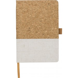 Cork and cotton notebook Trevor, white (Notebooks)