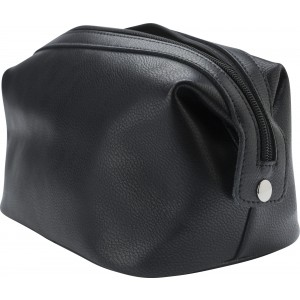 Leather toiletry bag Flynn, black (Cosmetic bags)