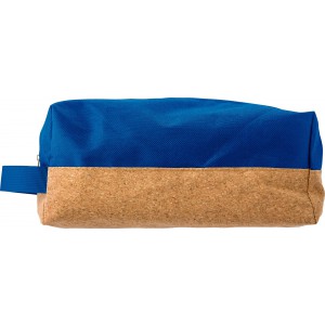 Polyester and cork toilet bag Lynn, blue (Cosmetic bags)