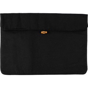 Cotton (220 gr/m2) laptop pouch Dirk, black (Laptop & Conference bags)