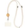 Cotton drawstring phone lanyard Lucia, sand