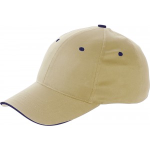 Cotton twill cap Chris, khaki (Hats)