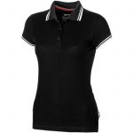 Deuce short sleeve women's polo with tipping, solid black (3310599)