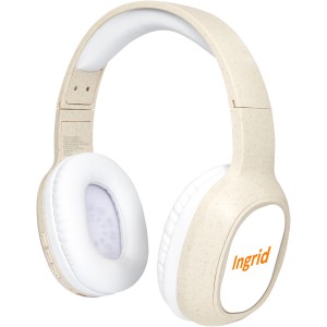 Riff wheat straw Bluetooth(r) headphones with microphone, Beige (Earphones, headphones)