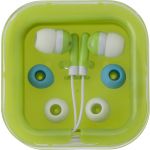Earphones with two spare sets of buds, lime (2289-19)