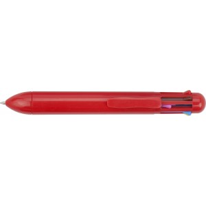 Eight colour plastic ballpen., red (Multi-colored, multi-functional pen)