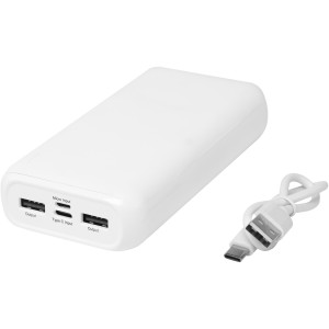 Electro 20.000 mAh recycled plastic power bank, White (Powerbanks)