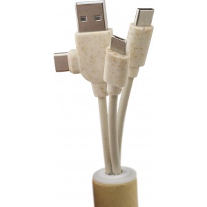 USB charger key holder Tyson, brown (Eletronics cables, adapters)