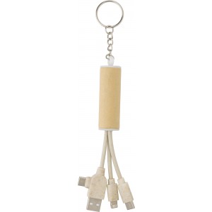 USB charger key holder Tyson, brown (Eletronics cables, adapters)
