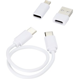 Whiz recycled plastic modular charging cable, White (Eletronics cables, adapters)