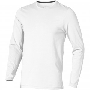 Ponoka long sleeve men's organic t-shirt, White