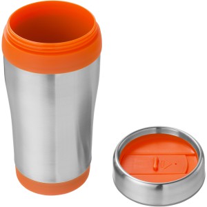 Elwood 470 ml insulated tumbler, Silver,Orange (Glasses)