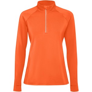 Estambul long sleeve women's half zip sweatshirt, Fire orange (Pullovers)