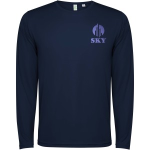 Estoril long sleeve kids t-shirt, Navy Blue (T-shirt, mixed fiber, synthetic)
