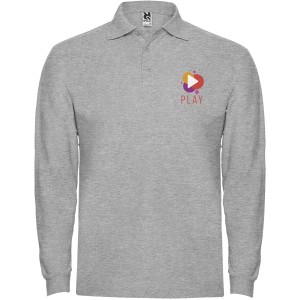 Estrella long sleeve men's polo, Marl Grey (Long-sleeved shirt)