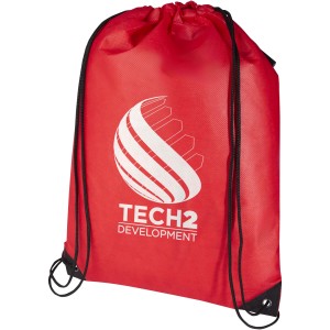 Evergreen GRS recycled non-woven drawstring bag 5L, Red (Backpacks)