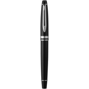 Expert classically designed fountain pen, solid black,Chrome (Fountain-pen, rollerball)