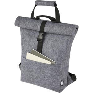 Felta GRS recycled felt roll-top bike bag 13L, Medium grey (Backpacks)