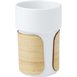 Fika 340 ml tumbler with bamboo sleeve, White (Glasses)