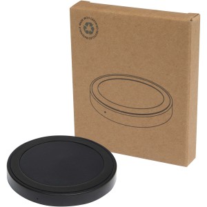 Freal 15W recycled plastic wireless charging pad, Solid blac (Powerbanks)