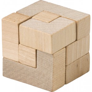 Wooden cube puzzle Amber, brown (Games)