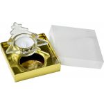 Glass tea light holder, gold (4896-31)