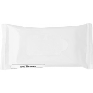 Plastic bag with 10 wet tissues Salma, white (Hand cleaning gels)