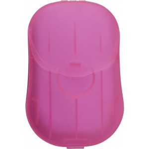 Plastic case with soap sheets Bella, pink (Hand cleaning gels)