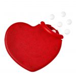 Heart shaped plastic mint card, red (1484-08)