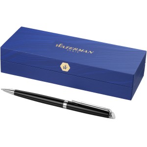 Hmisph?re elegant and lacquered ballpoint pen, solid black,Silver (Metallic pen)