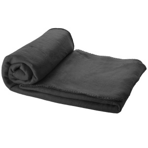 Huggy fleece blanket with drawstring carry pouch, solid black (Blanket)