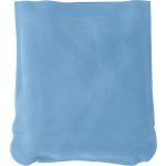 Inflatable velour travel cushion, light blue (9651-18)