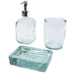 Jabony 3-piece recycled glass bathroom set, Transparent clea (12619001)