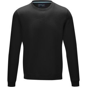 Jasper men's GOTS organic GRS recycled crewneck sweater, Solid black (Pullovers)