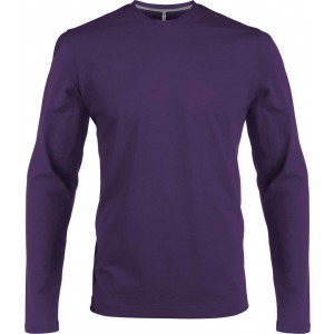 MEN'S LONG-SLEEVED CREW NECK T-SHIRT, Purple