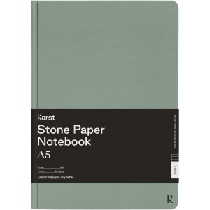 Karst(r) A5 stone paper hardcover notebook - lined, Heather green (Notebooks)