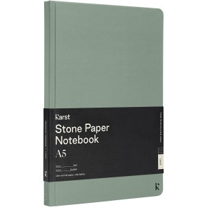 Karst(r) A5 stone paper hardcover notebook - lined, Heather green (Notebooks)