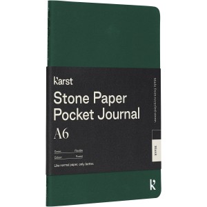 Karst(r) A6 stone paper softcover pocket journal - blank, Dark green (Notebooks)