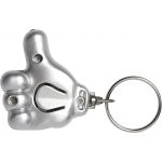 Key holder with a thumbs up push button LED light., silver (4934-32)