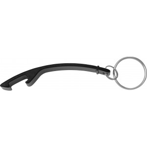 Aluminium 2-in-1 key holder Amani, black (Keychains)