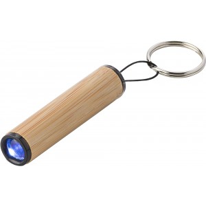 Bamboo mini torch with keychain Ilse, brown (Keychains)