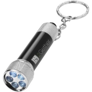 Draco LED keychain light, solid black,Silver (Keychains)