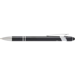 Kish ballpoint pen with silver finish (black ink), Solid bla (Metallic pen)