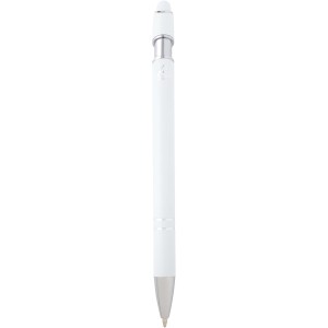 Kish ballpoint pen with silver finish (blue ink), White (Metallic pen)