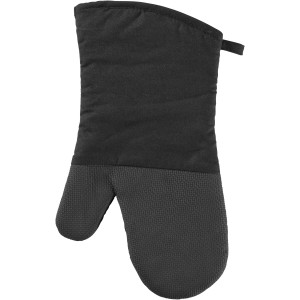 Maya cotton with rubber oven mitt, Shiny black, solid black (Kitchen textile)