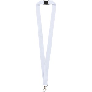 Lago lanyard with break-away closure, White (Lanyard, armband, badge holder)