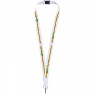 Lago lanyard with break-away closure, White (Lanyard, armband, badge holder)